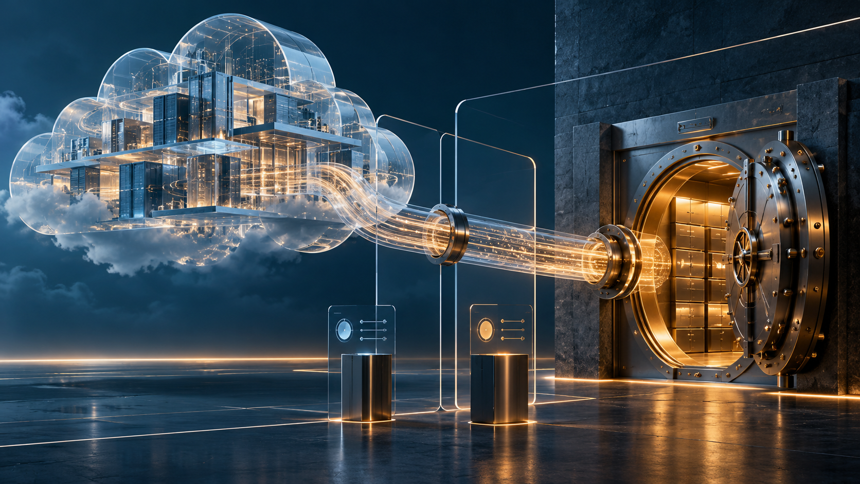 Infraestructura cloud conectada a una bóveda de claves bajo control local, con límites de acceso claramente diferenciados.