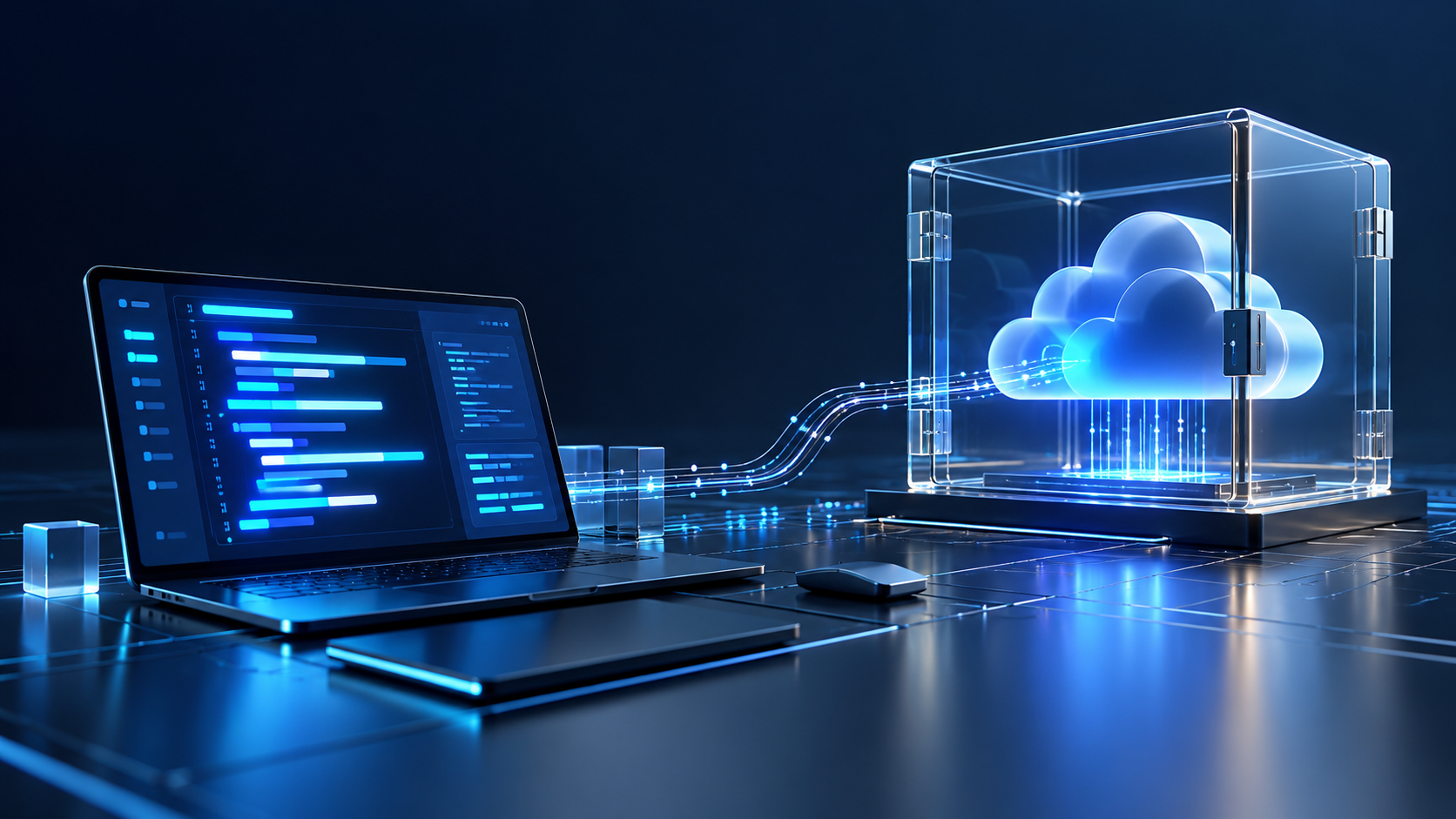 Entorno de programación conectado a una nube dentro de un perímetro privado.